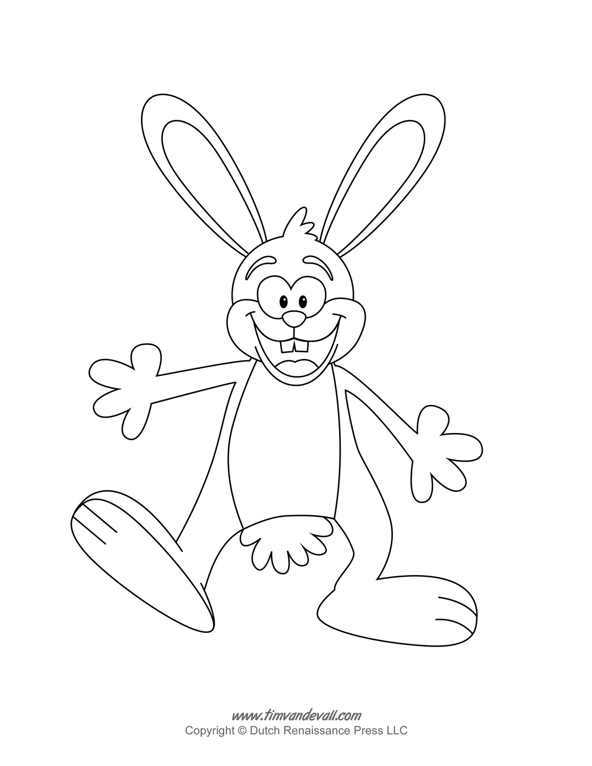 free easter bunny template / easter bunny clipart and coloring pages